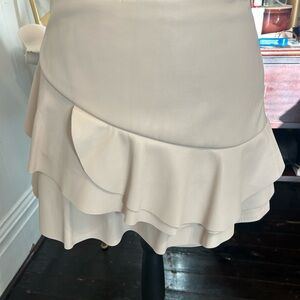 DO+BE Cream Asymmetrical Ruffle Skirt